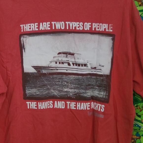 TOMMY BAHAMA RELAX LOGO RED MEN'S TEE SHIRT SZ L EUC - Picture 5 of 6